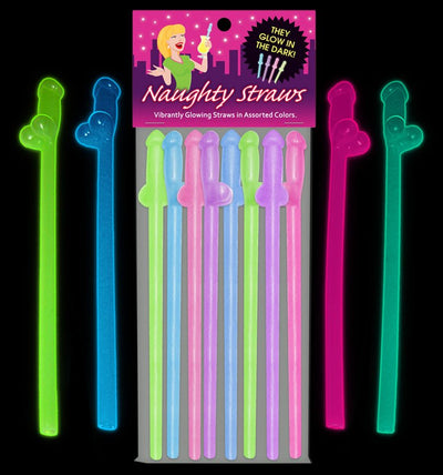 Kheper Games Adult Partyware Glow-in-the-Dark Naughty Penis Straws