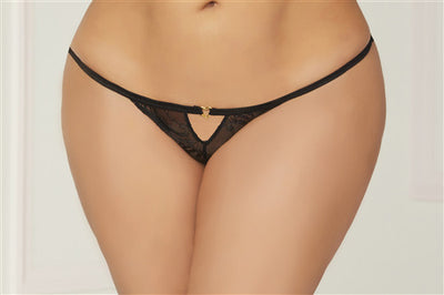 Seven Til Midnight Lace Heart Open Crotch Panty 10836X