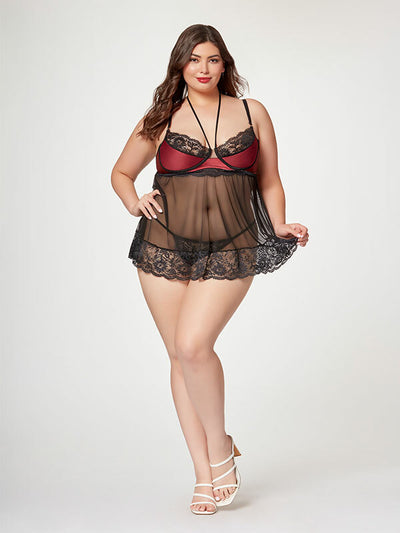 Seven Til Midnight The Romantic Two Piece Babydoll Set STM-11547X