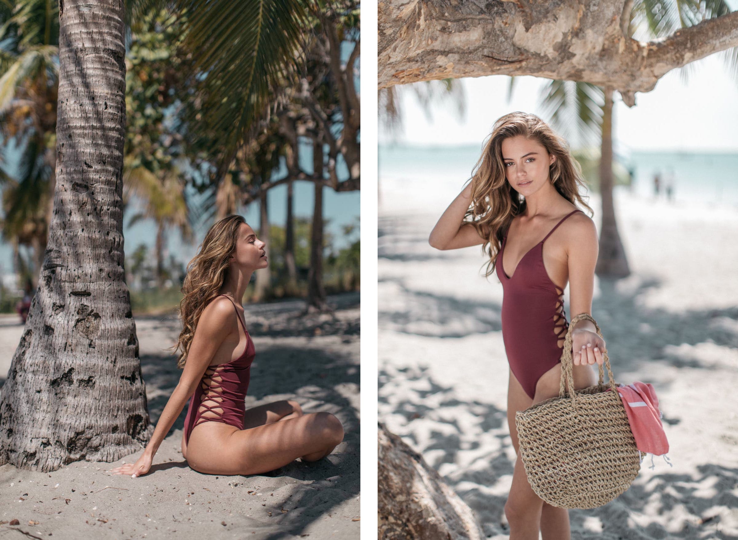 Maze One-Piece in Maroon