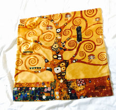 Gorgeous silk Klimt pillow of a tree of life