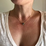 Labradorite and Brass Cluster Dainty Pendant