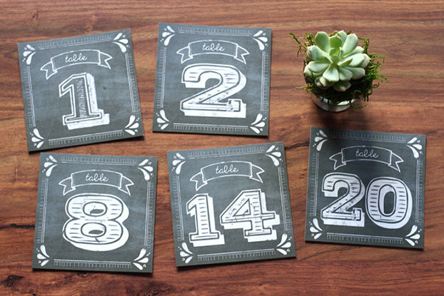 rustic chalkboard table number