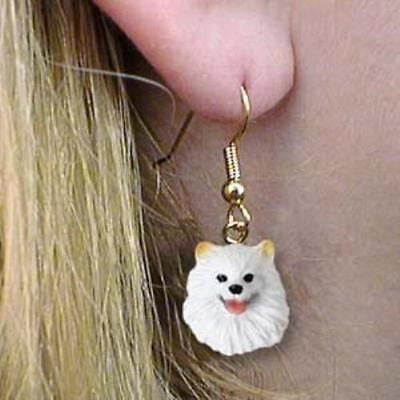 CLEARANCE Dangle Style AMERICAN ESKIMO MINI Dog Head Earrings Jewelry