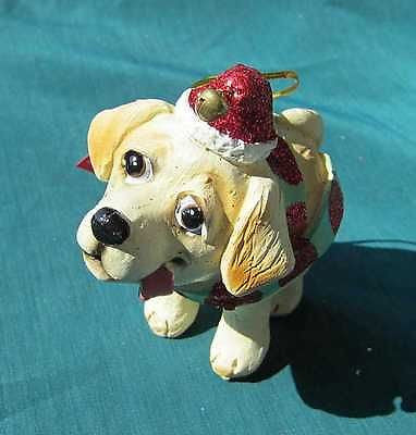 CLEARANCE..Cutie LAB RETRIEVER YELLOW Silly Dog Breed Xmas Ornament