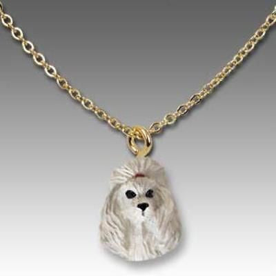 CLEARANCE Dog on Chain POODLE GRAY Resin Dog Necklace Jewelry Pendant