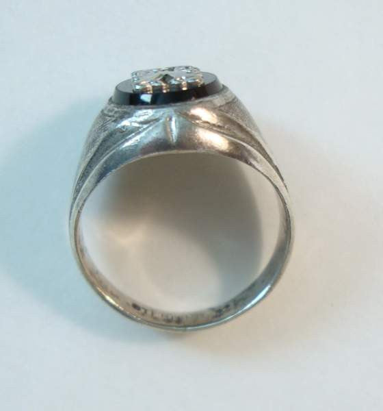 Vargas Monogrammed H or K or M Sterling Sliver Ring Size 7.5 