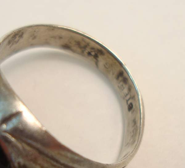 Vargas Monogrammed H or K or M Sterling Sliver Ring Size 7.5 