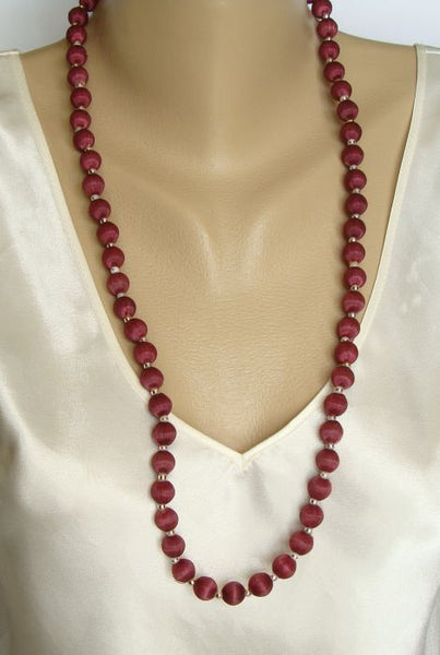 ORIGINAL VINTAGE Japanese Silk Bead Necklace /& Earrings Jewelry Set ; Vintage Japanese Silk Bead Necklace ; Silk Bead Earrings