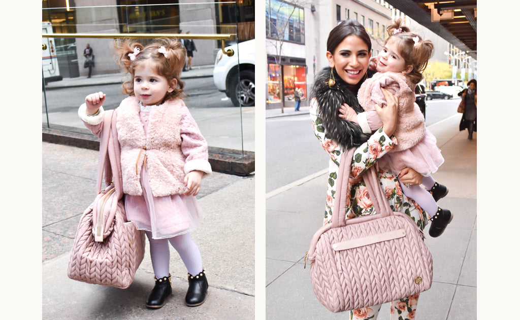 luxury baby bag elizabeth savetsky blush pink