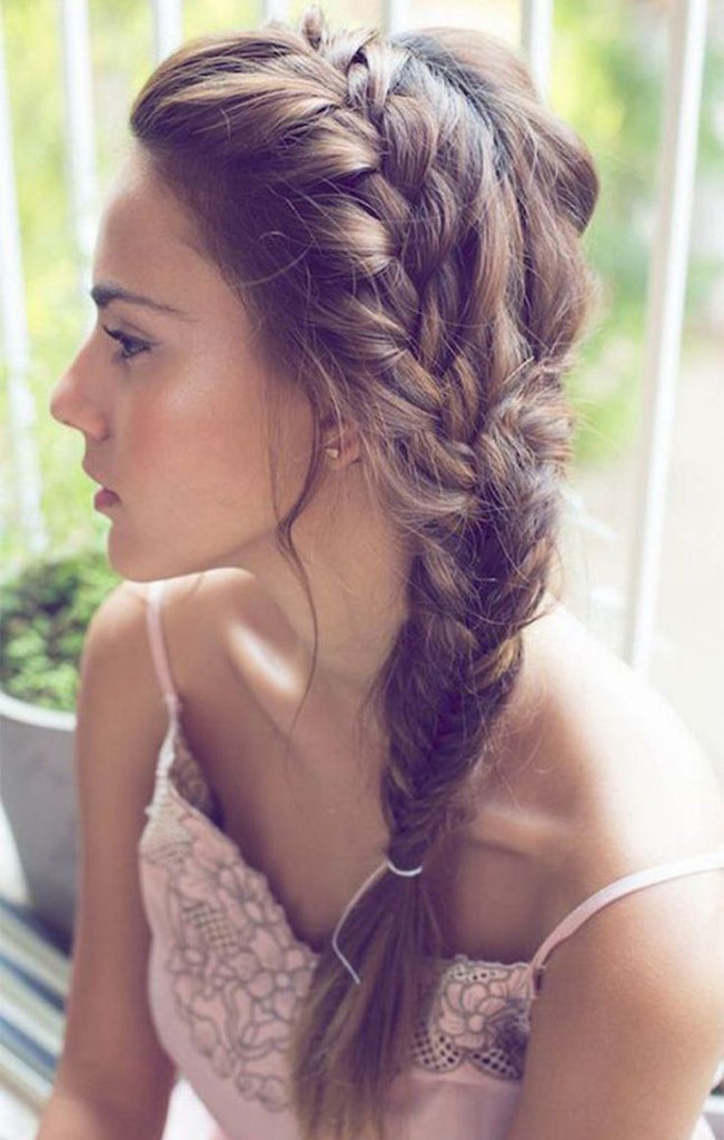 Brunette plait inspiration for wedding hair