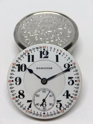 Hamilton montgomery style railroad watch enamel dial