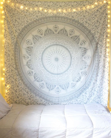 gray mandala tapestry