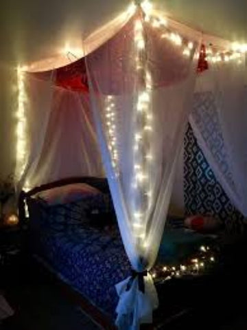 indian tapestry cozy bedroom