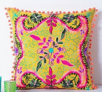 indian embroidered cushion cover