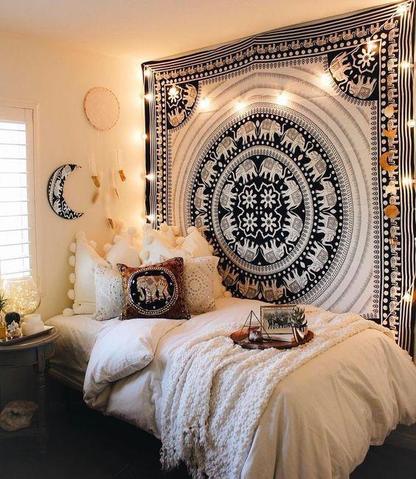  Black and White Elephant Wall Tapestry by Jaipur Handloom
