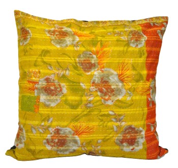 floral kantha throw pillows