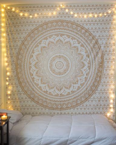 Gold Medallion Wall Tapestries by Jaipur Handloom