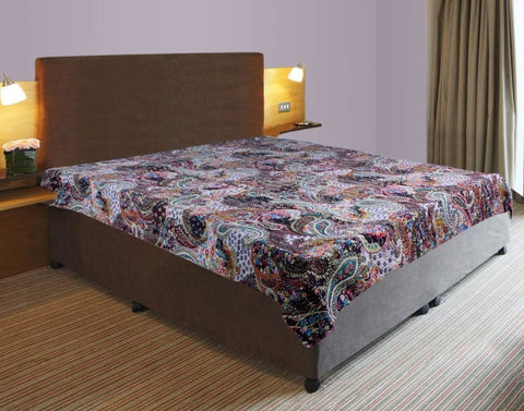 black paisley kantha quilt