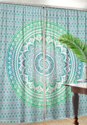 Curtains for Dorm room Decor- Green Ombre Curtains for college