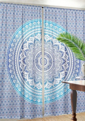 Blue Ombre Curtains for Dorm room Decor