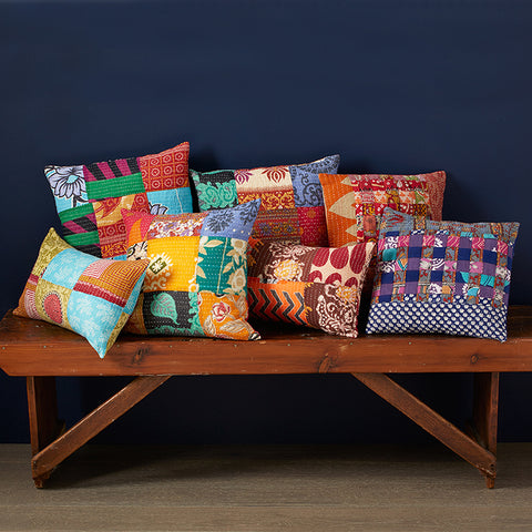 What’s deal with Adorable Vintage Kantha Quilts - Kantha Cushion Covers from Jaipur Handloom