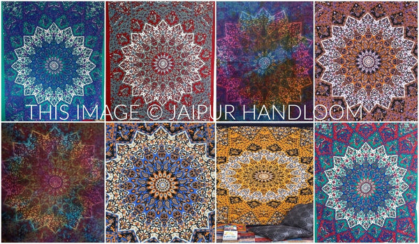 5 PCS Wholesale Lot Astrology Zodiac Indian Mandala Tapestry Wall Hanging Decor
