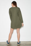 HIDEOUT LONG SLEEVE DRESS khaki