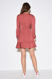 ROOFTOP LONG SLEEVE DRESS marsala