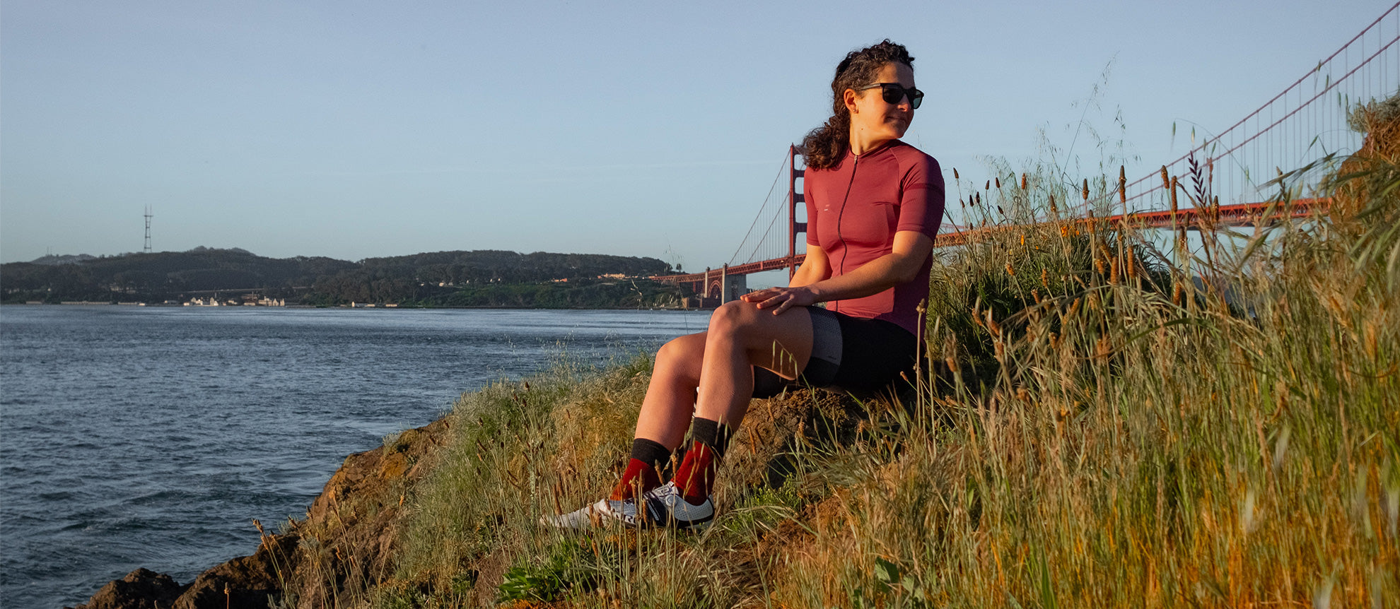 Womens Cycling Jersey - Coastal Burgundy