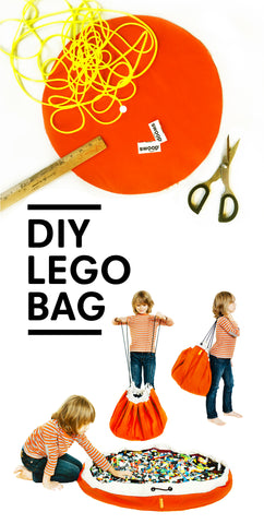 DIY lego storage bag with drawstrings