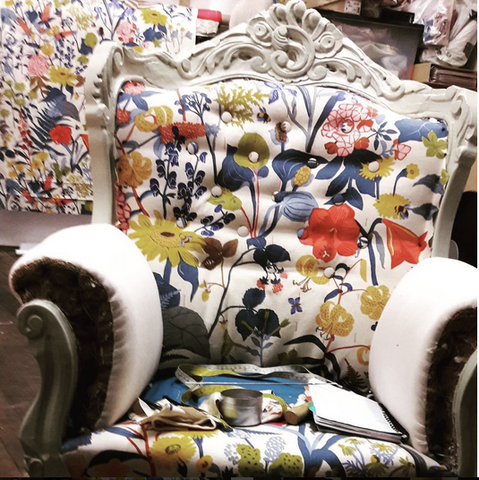 upholstered throne
