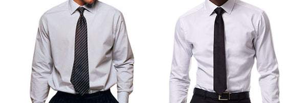 Baggy dress shirt vs well fitting dress shirt.