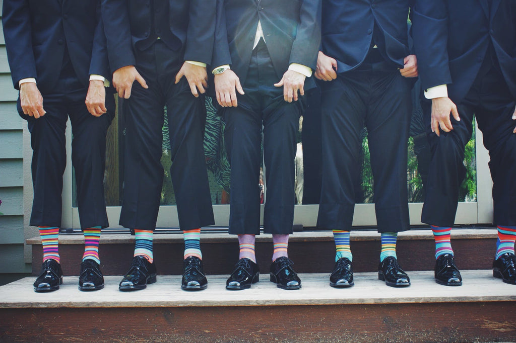 Matching wedding party socks
