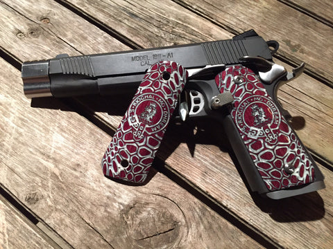 Purple Heart 1911 Grips with Pearl Inlay - EV Designs