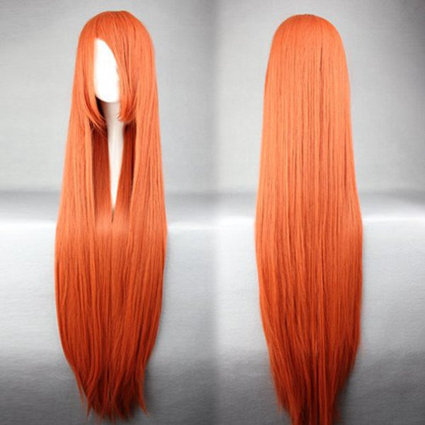 long orange wig cosplay