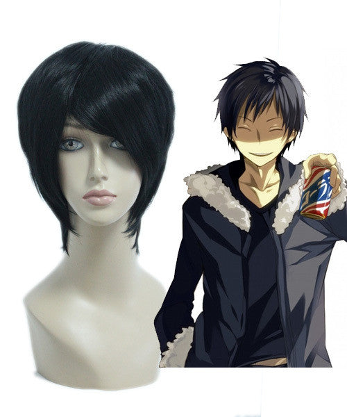 short black hair costume wig