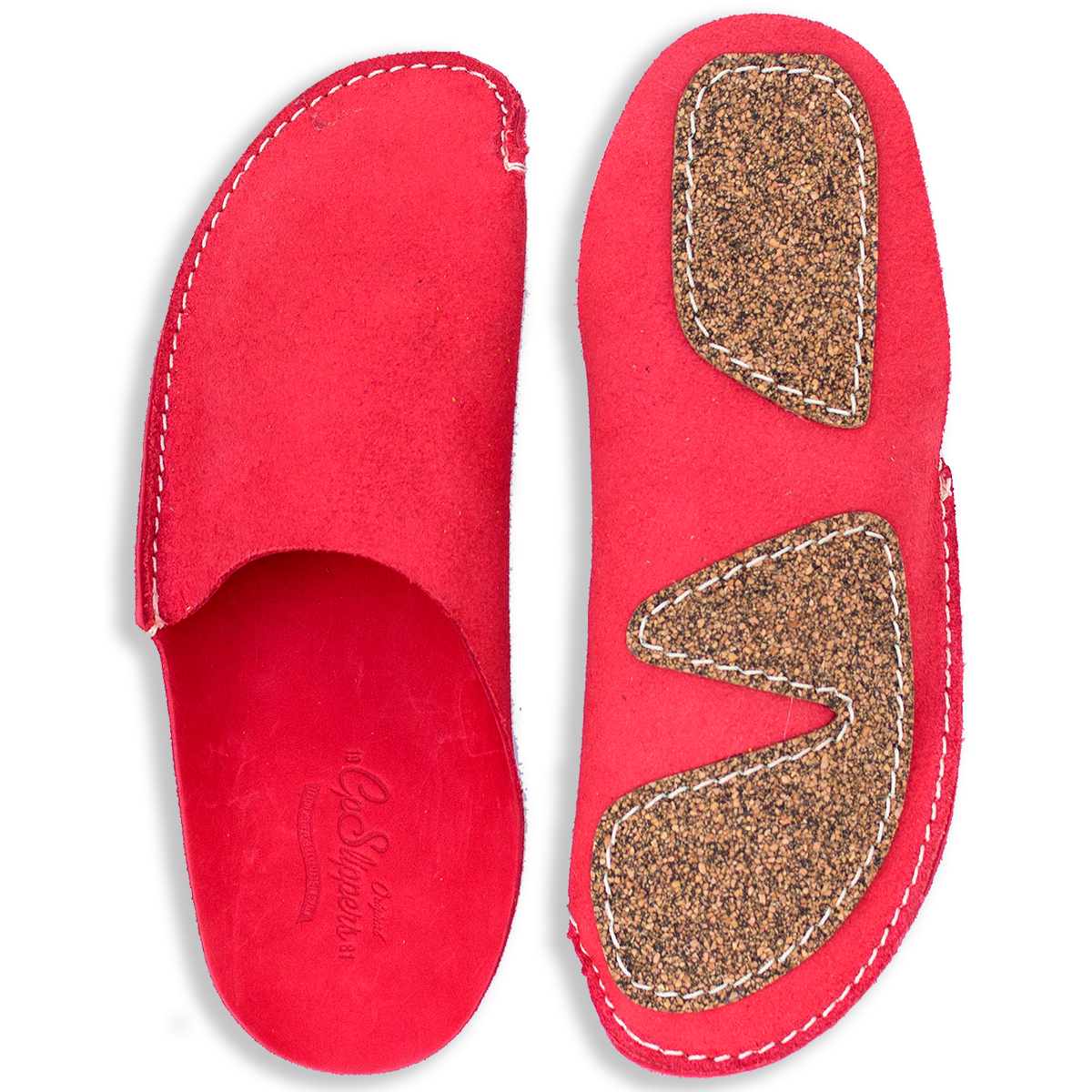 Rang hangen Cerebrum Red Leather Slipper for men and women by CP Slippers Luxe