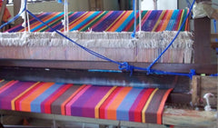 Cotton hammock woven on a loom