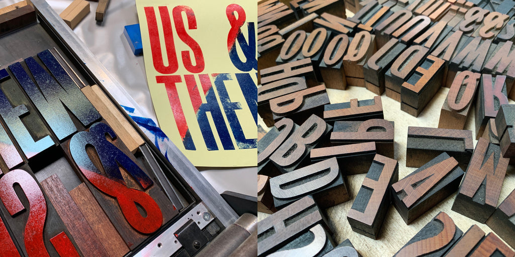 Use wood poster type and a proof press to print your own letterpress poster