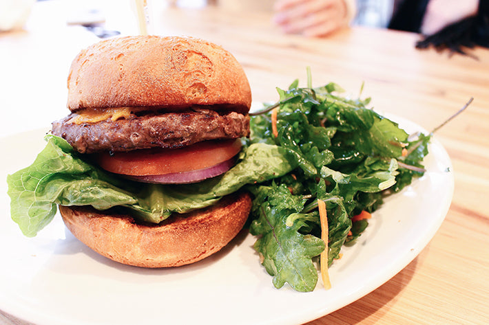 Grass Fed Burger at Lyfe Kitchen Gold Coast IL Chicago