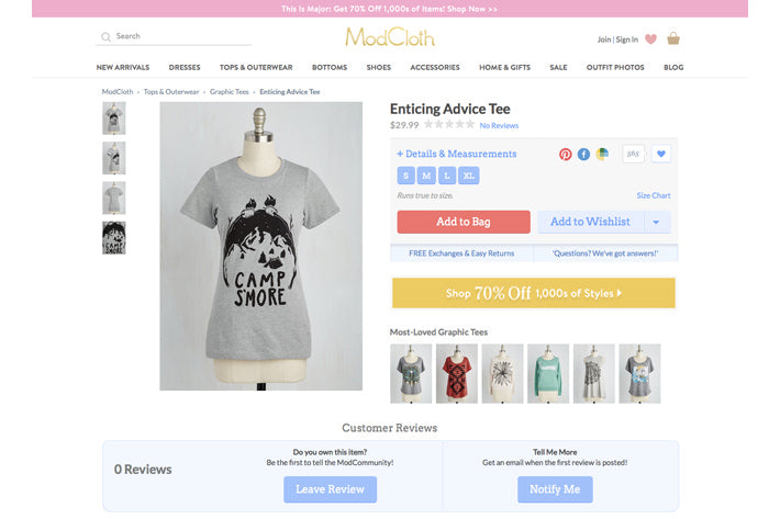 Modcloth Enticing Advice Tee Camp S'More Outdoors Adventure Exploring T-shirt