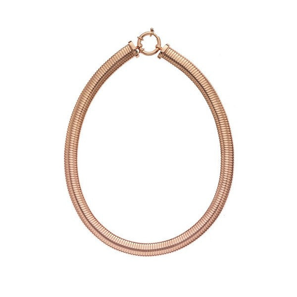 1AR by UnoAerre 18KT Rose GEP Turbo Gas Necklace with Clasp