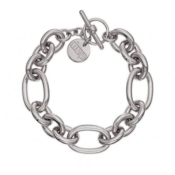1AR by UnoAerre Rhodium Plate Multi Link Bracelet w/ Toggle