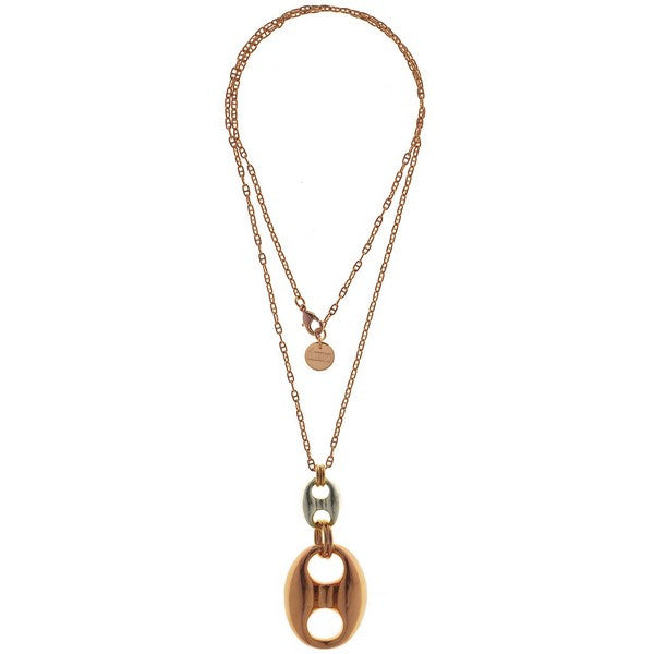 1AR by UnoAerre 18KT Rose & Silver Plate Figure 8 Necklace