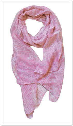 Fashion Scarf - Pink with metallic silver print - gorgeous!