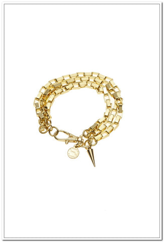 Silk & Steel - Chained Up Bracelet - Gold - FashionLife
 - 1