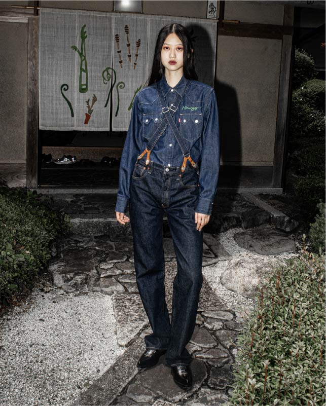 Woman styled in KENZO x Levi’s collection - Levi’s Hong Kong