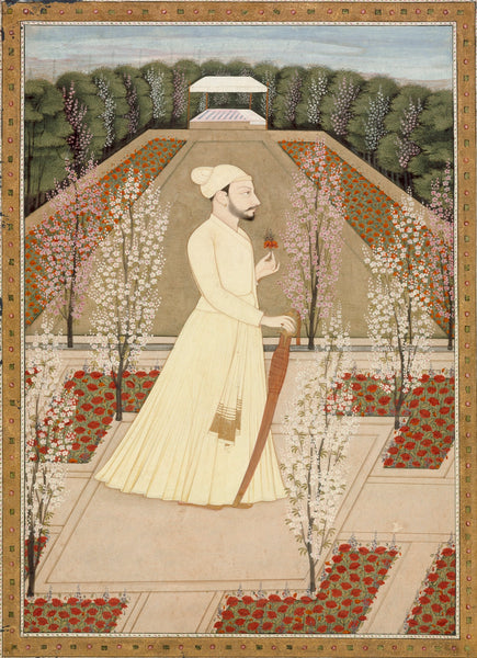 Miniature style Portrait of Raja Amrit Pal of Basohli
