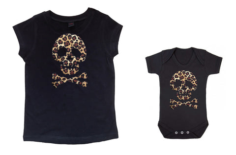 punk leopard print ladies baby kids t-shirt vest goth alternative